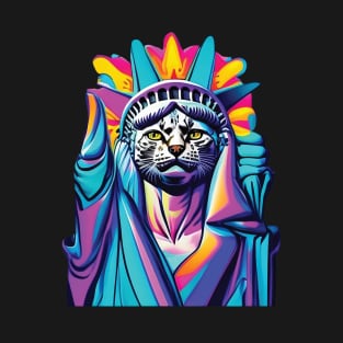 Funny Statue of Liberty With Cat's Head - Statue of liberty T-Shirt