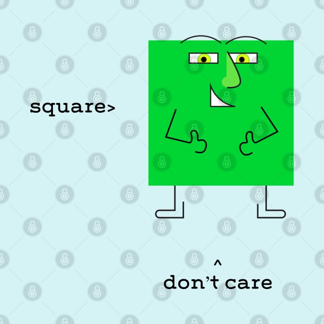 Green Square Don't Care Guy by Sanford Studio