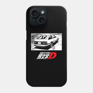 Black and White Manga Art Initial D v2 Phone Case