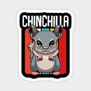 Chinchilla - Cute Retro Style Kawaii Rodent Magnet