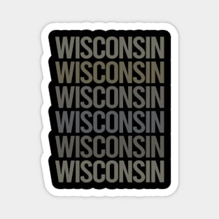 Gray Text Art Wisconsin Magnet