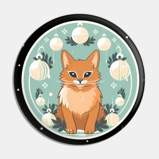 Somali Cat Xmas Ornament, Love Cats Pin