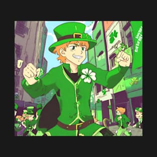 st patricks day anime style T-Shirt