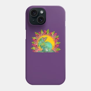 Rabbit and Sunflower Mindfulness Living in the Present Phone Case