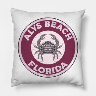 Alys Beach Florida Crab 30A 30 A Emerald Coast Walton County Pillow