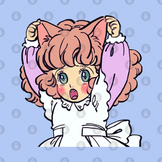 I draw pink pastel chibi neko / the star of cottonland cat girl by mudwizard