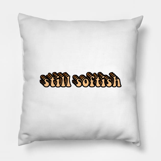 Tiktok Peach Orange Still Softish Sticker Pillow by Lauren Cude