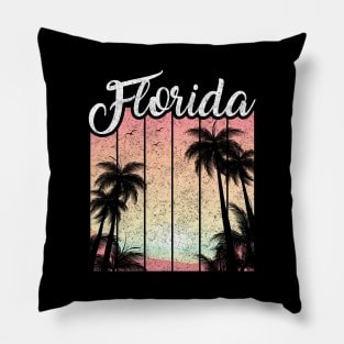 Retro Florida Is Calling Silhouette Vacation Pillow