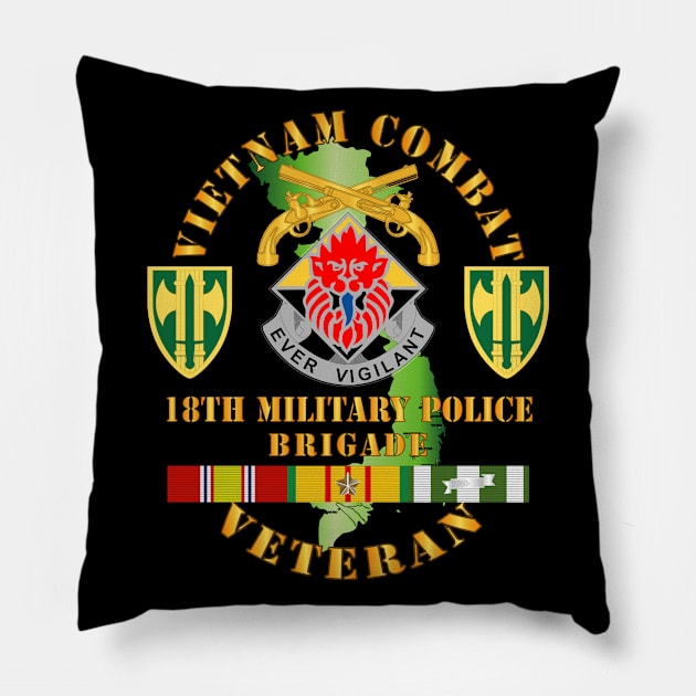 Vietnam Cbt Vet - 18th MP Bde DUI - SSI w VN SVC Pillow by twix123844