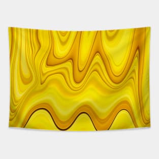 Yellow abstract liquid art Tapestry