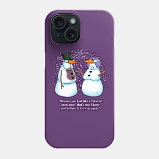 Funny Spectickles Wine Snowman Cartoon Humor Phone Case