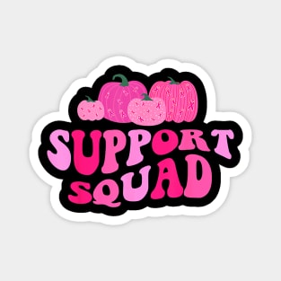 Groovy Support Squad Pumpkins Fall Breast Cancer Awareness Magnet