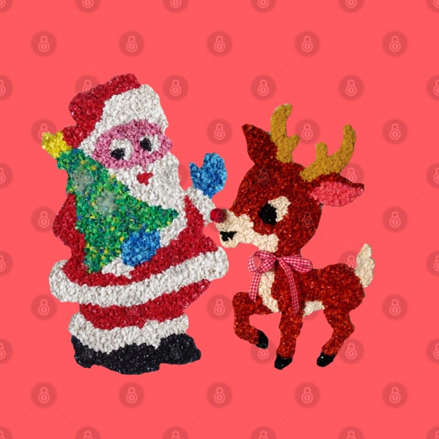 Santa & Rudolph Vintage Melted Plastic by Pop Fan Shop