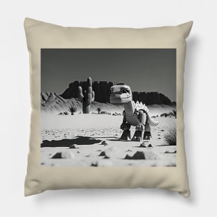 Pixelated T-Rex chrome Game no internet Pillow