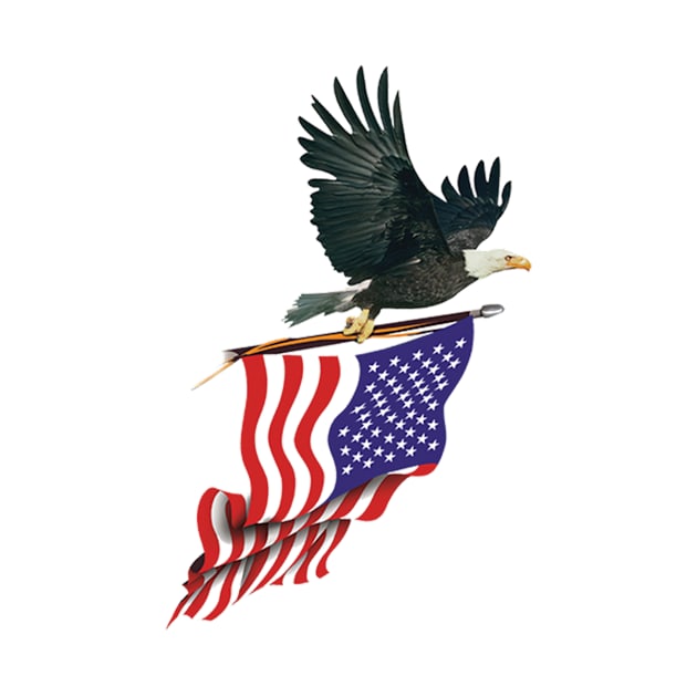 Eagle carrying American Flag by Nanoe