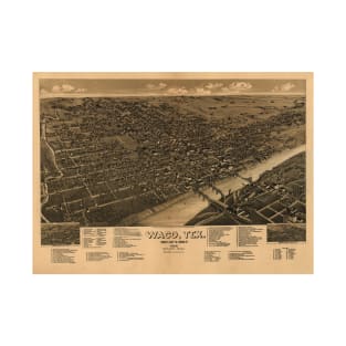 Vintage Pictorial Map of Waco Texas (1886) T-Shirt