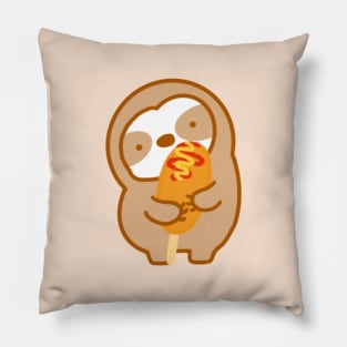 Cute Corn Dog Sloth Pillow