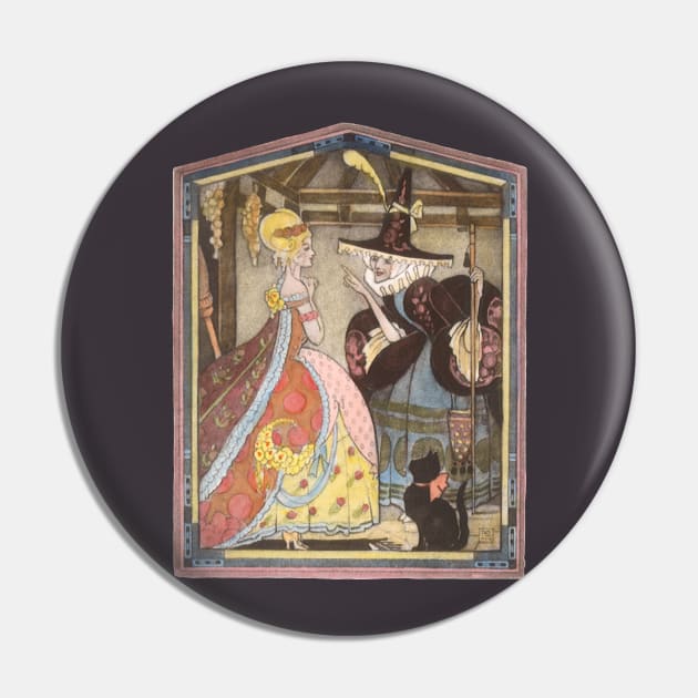 Vintage Cinderella and Fairy Godmother Pin by MasterpieceCafe