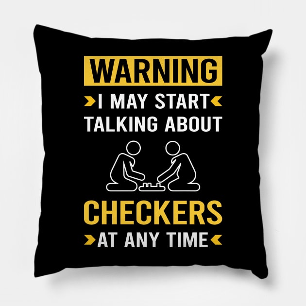 Warning Checkers Pillow by Bourguignon Aror