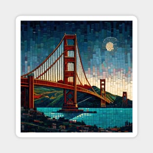 Mosaic Golden Gate Bridge Square | San Francisco | California Magnet