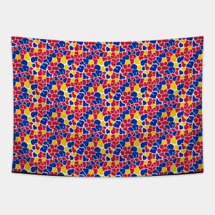 Elephant Print Skin Pattern Red Blue Yellow Tapestry