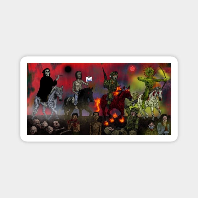 THE FOUR HORSEMEN OF THE APOCALYPSE Magnet by OLIVER HASSELL