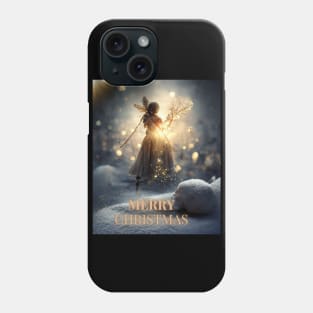 Merry Christmas Night - Xmas Angel on A Winter Evening Phone Case