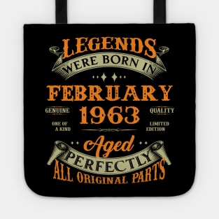 60th Birthday Gift Legends Born In February 1963 60 Years Old Tote