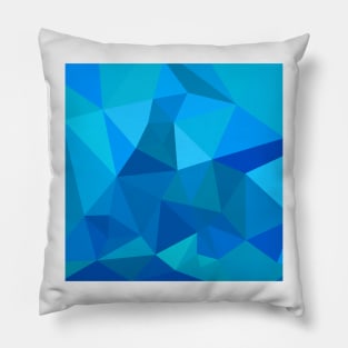 Moonstone Blue Abstract Low Polygon Background Pillow