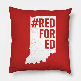 Red for Ed Indiana State Outline Pillow