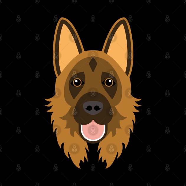 German Shepherd dog face by ShirtBricks