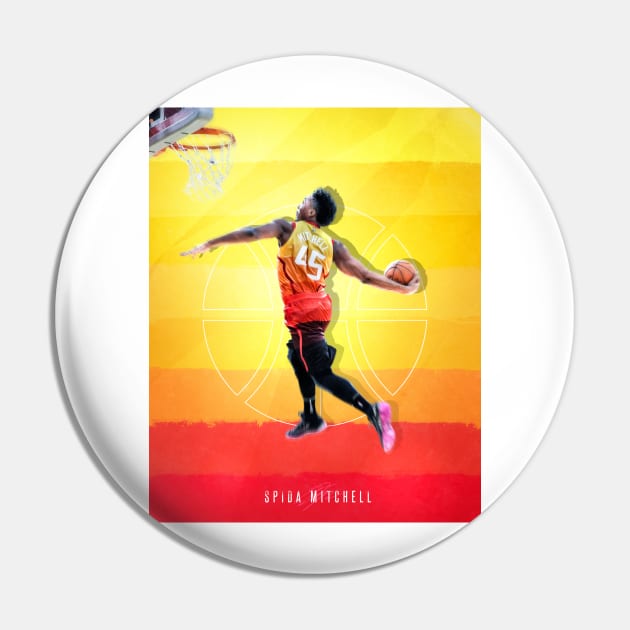 Donovan Spida Mitchell Utah Sports Art Pin by JRoseGraphics