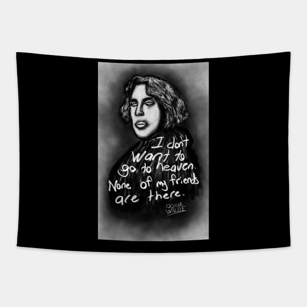 Oscar Wilde Drawing Tapestry by Raimondi