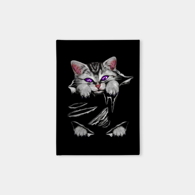 Purple Eyes Cat Torn Cat Pocket Torn Cat Notebook Teepublic