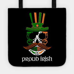 Celtic St. Patricks Day proud irish Skull T-shirt Tote