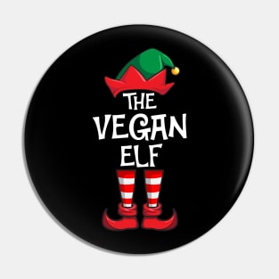 Vegan Elf Matching Family Christmas Vegetarian Pin