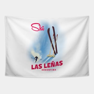 las leñas Argentina ski poster. Tapestry