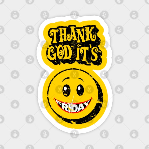 Thank God It's Friday Distressed Magnet by CreativeWear