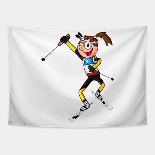 Biathlon girl Comic Tapestry