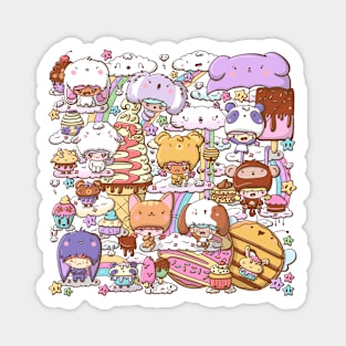 Cute animal kids and cupcake animals Magnet