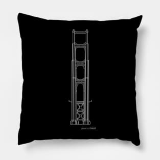 Golden Gate Bride Design white Pillow