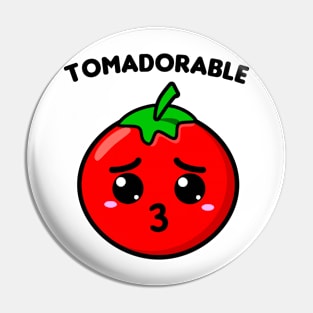 Adorable red Kawaii Tomato called Tomadorable Pin
