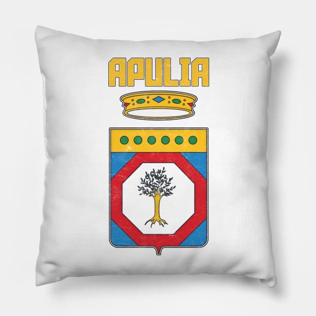 Apulia/Puglia Italy Region Coat of Arms Vintage Style Design Pillow by DankFutura