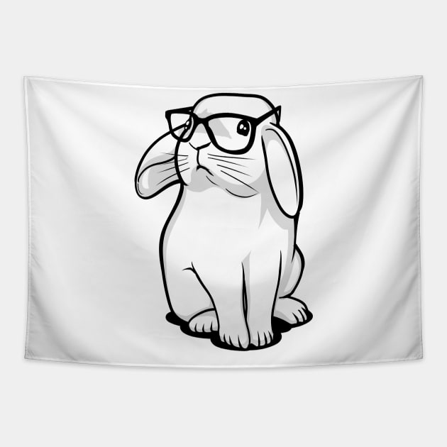 Nerdy Rabbit Tapestry by underheaven