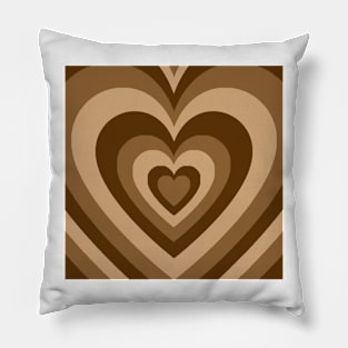 brown retro heart Pillow