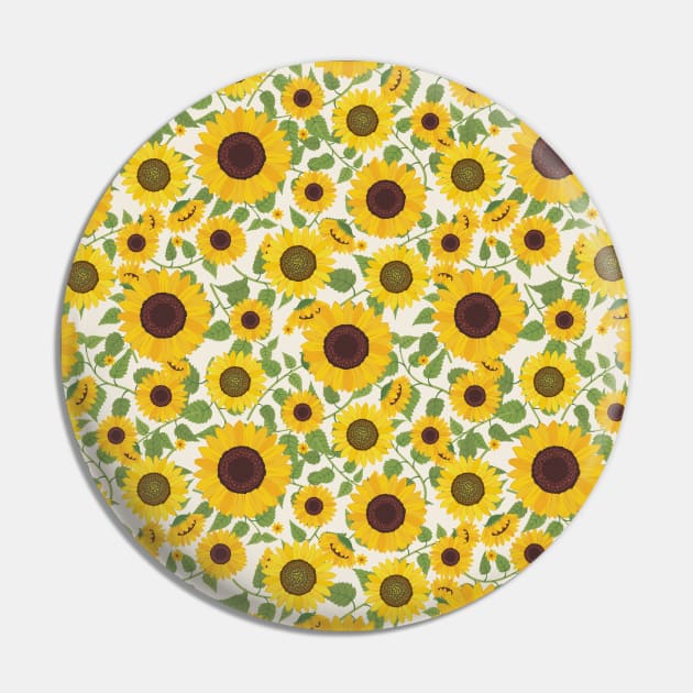 Sunflower Pattern Pin by aquariart