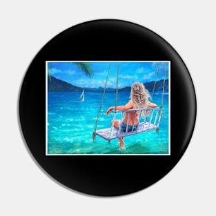 beach girl Pin