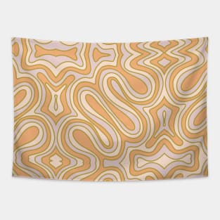 Boho groovy orange pattern Tapestry