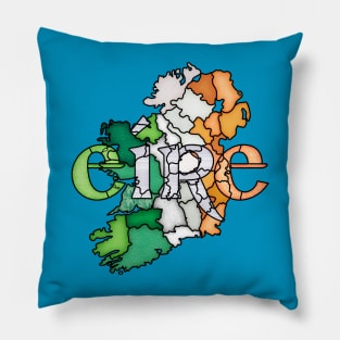 Stained Glass Ireland Map Pillow