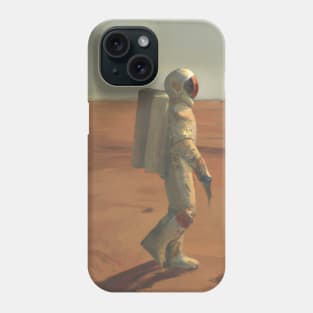 Astronaut walking on vast Mars Phone Case